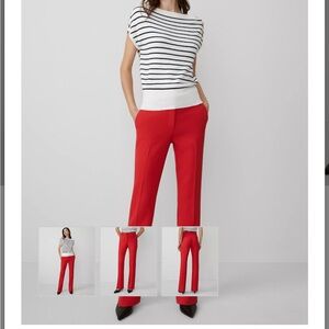 Ann Taylor Red Straight Leg Pants with Tailored Fit
